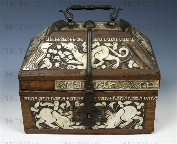 Taracea chest made of wood and bone, c. 1200, belonging to the treasure of San Isidoro de León. Creator: Unknown.