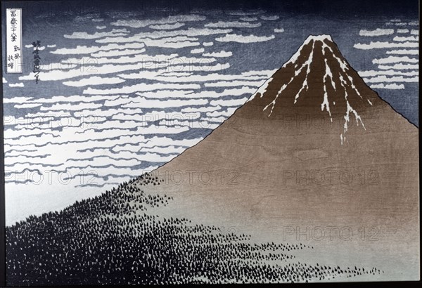 'Monte Fuji', painting from the series '36 Views of Mount Fugi', 1834. Creator: Hokusai, Katsushika (1760 - 1849).