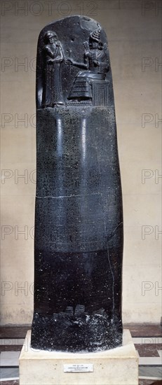 Hammurabi codex, from Susa, basaltic stone of 2.5 metres tall. Creator: Unknown.