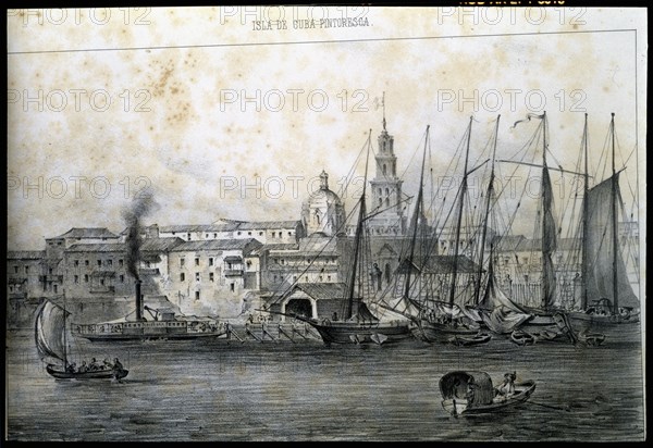 San Francisco Pier in Havana, 1840. Creator: Mialhe, Federico (1810-1881).