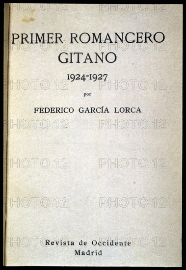 Cover of the 'First Romancero Gitano', 1924-1927, (1928) Creator: García Lorca, Federico (1898 - 1936).