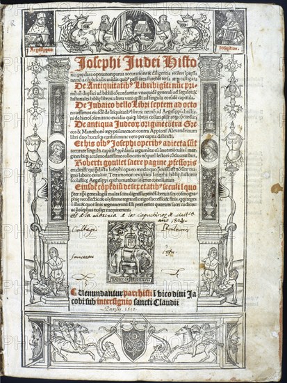 Cover of 'Josephi Judei Historici', parchment of the time by Josephus Flavius (37 AD-100 AD), 1510. Creator: Josefo, Flavio (37dC- 100 dC).