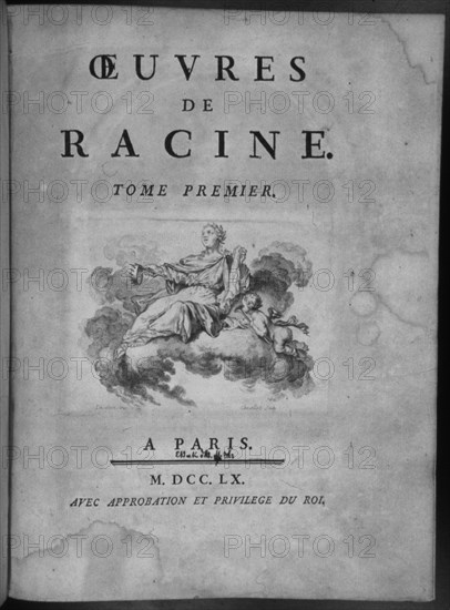 Cover of 'Oeuvres de Racine', with the plays of this author of the French Enlightenment, 1760. Creator: Racine, Jean (1639-1699).