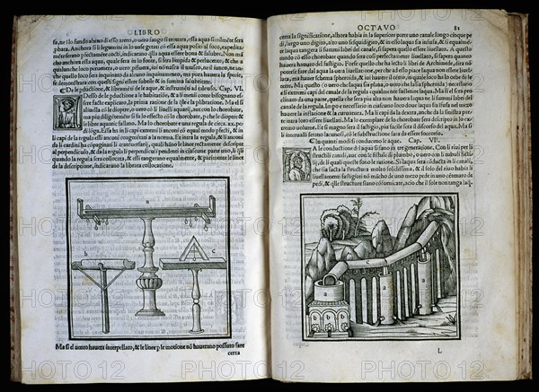 Pages of 'Architecture traducto di latino in vulgare dal vero exemplare' by M. Vitrubio Polion, 1524 Creator: Vitrubio Polion, Marc (75 bC - 10 bC.).