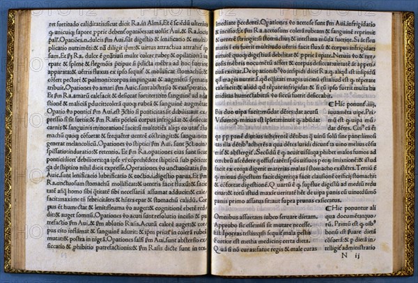 Pages of the work 'Regimen sanitatus cum expositione magistri Arnaldi di Vilanova..., 13th century. Creator: Arnau de Vilanova (1240-1311).