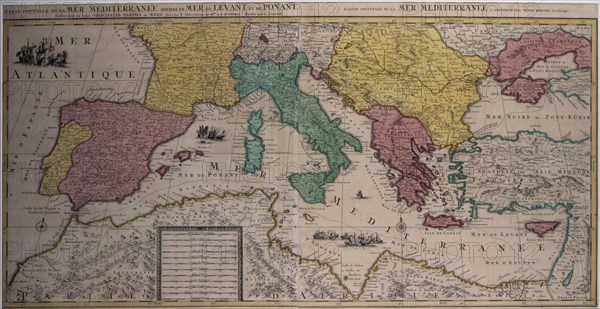 Marine chart of the eastern part of the Mediterranean Sea with the entire African coast..., 17th cen Creator: Sanson, Nicolás (1600-1667) .