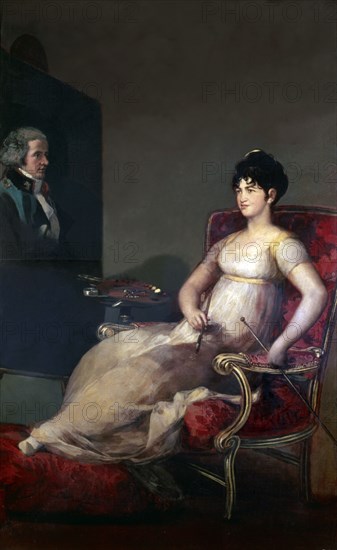 The XII Marchioness of Villafranca painting her husband, 1804. Creator: Goya y Lucientes, Francisco de (1746-1828) .