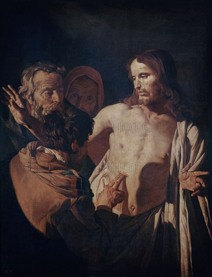 The Unbelief of St. Thomas, 17th century. Creator: Stom, Matthias ((1600-1650).