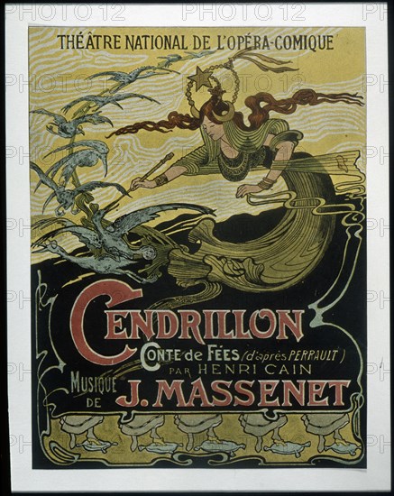 Publicity of the play 'Cendrillon 'with music by J.Massenet, 1899. Creator: CAIN, Henri.