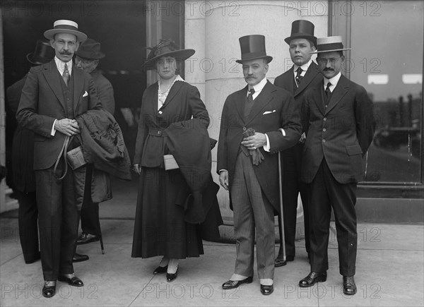 Cuban War Mission To The U.S. General Jose Martin And Wife, And Dr. Decespedes, Minister To US, 1917 Creator: Harris & Ewing.