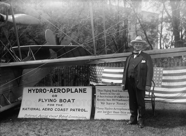 Curtiss Airplane - Curtiss Hydroaeroplane, or Flying Boat Exhibited at House Office Building, 1917. Creator: Harris & Ewing.