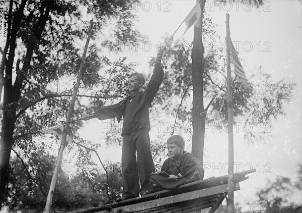 Frank A. Daniels, Right, with Brother Jonathan Daniels, 1915. Creator: Harris & Ewing.