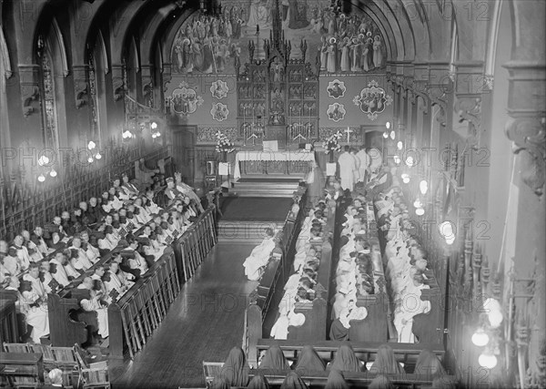 Dominican House of Studies Chapel, Catholic University - The Chapel, Interior, 1917. Creator: Harris & Ewing.