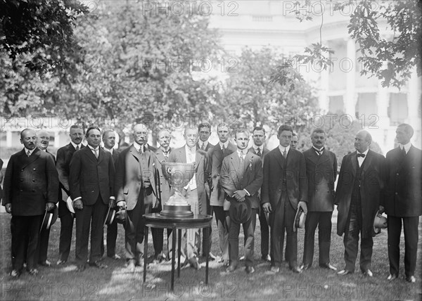 Eastern Yacht Club - President Wilson Presenting Club Cup To Owner of Yacht 'Ellen' Who Won..., 1913 Creator: Harris & Ewing.