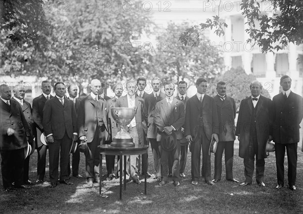 Eastern Yacht Club - President Wilson Presenting Club Cup To Owner of Yacht 'Ellen' Who Won..., 1913 Creator: Harris & Ewing.