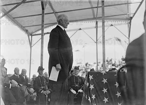 Charles William Eliot, President of Harvard University. Soldiers And Sailors' Monument..., 1910. Creator: Harris & Ewing.