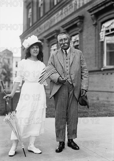 Miss Evelyn Finch with Spo Pee, 1914.  Creator: Harris & Ewing.