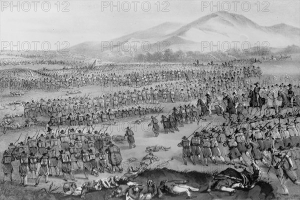 Flight of The Mexican Army at The Battle of Buena Vista, Feb. 23, 1847. Creator: Unknown.