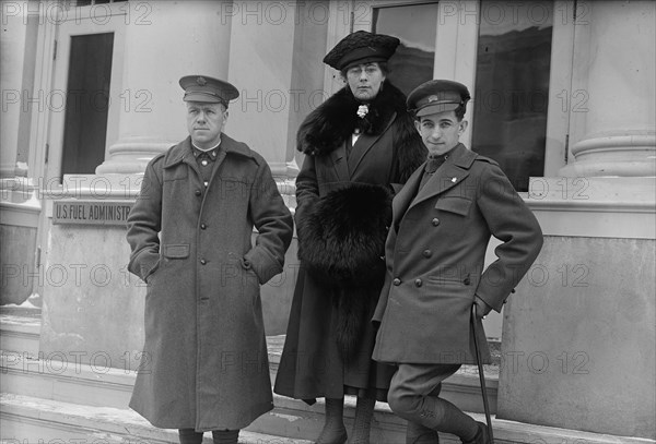 Fuel Administration - U.S. Private Scott, Mrs. Peat And Private Peat, Speakers For Fuel Adm., 1918. Creator: Harris & Ewing.