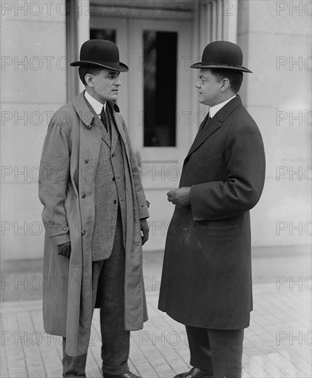 Robert D. Heinl, Newspaper Correspondent - Left, with F.W. Taylor, Secretary To MacVeagh, 1913. Creator: Harris & Ewing.