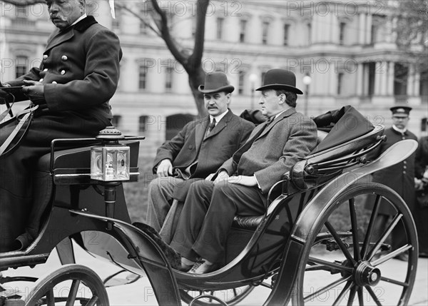 David Franklin Houston, Secretary of Agriculture, Left, with Attorney General McReynolds, 1914. Creator: Harris & Ewing.