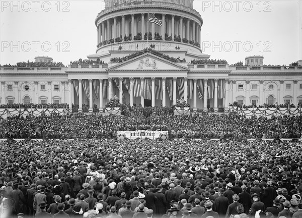 Inaugural Ceremony - Entire East Front of Capitol, 1913. Creator: Harris & Ewing.