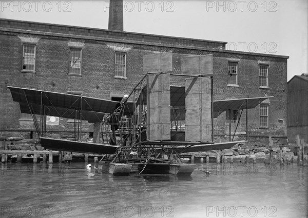 Experimental Tandem Biplane On Potomac Embodying Langley Principles, 1917. Creator: Harris & Ewing.