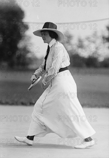 Miss Frances Lippett Playing in Tennis Tournament, 1913. Creator: Harris & Ewing.
