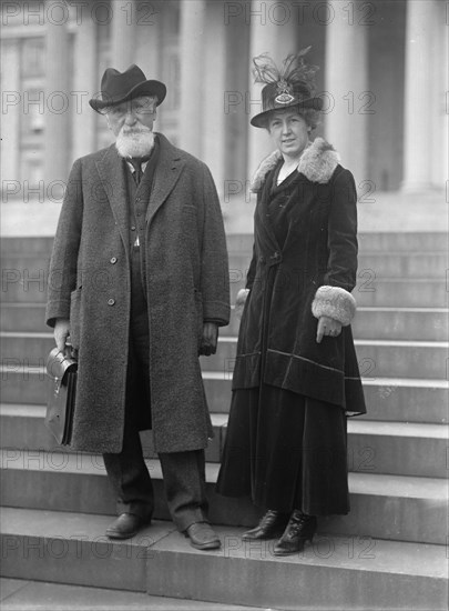 Hudson Maxim with wife Lillian Durban Maxim, 1917. Creator: Harris & Ewing.
