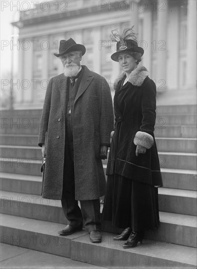 Hudson Maxim with wife Lillian Durban Maxim, 1917. Creator: Harris & Ewing.