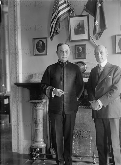 Rear Admiral Samuel McGowan, U.S.N.; Paymaster General, left, with L. G. Stevenson, 1917. Creator: Harris & Ewing.