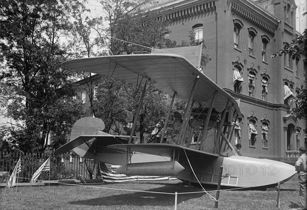 National Aero Coast Patrol Commn. - Curtiss Hydroaeroplane or Flying Boat Exhibited..., 1917. Creator: Harris & Ewing.