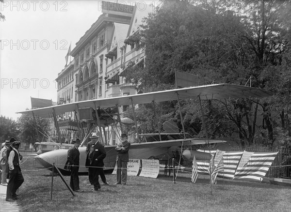 National Aero Coast Patrol Commn. - Curtiss Hydroaeroplane or Flying Boat Exhibited..., 1917. Creator: Harris & Ewing.