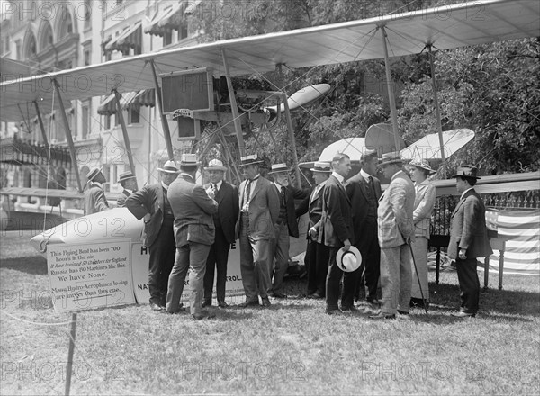 National Aero Coast Patrol Commn. - Curtiss Hydroaeroplane or Flying Boat Exhibited..., 1917. Creator: Harris & Ewing.