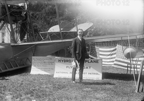 National Aero Coast Patrol Commn. - Curtiss Hydroaeroplane or Flying Boat Exhibited..., 1917. Creator: Harris & Ewing.