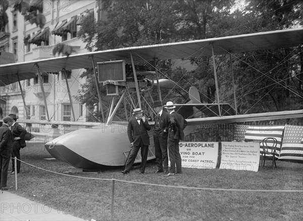 National Aero Coast Patrol Commn. - Curtiss Hydroaeroplane or Flying Boat Exhibited..., 1917. Creator: Harris & Ewing.