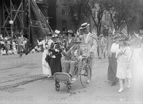 W.E. Payne, Confederate Reunion; in Wheel Chair, 1917. Creator: Harris & Ewing.