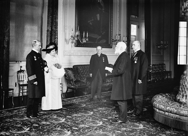 Capt. Arthur H. Rostron of Cunard Liner 'Carpathia'; James Bryce..., 1913. Creator: Harris & Ewing.