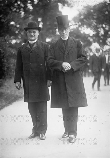 Mons. William T. Russell, Pastor, St. Patrick's Church, left, with Cardinal Gibbons, 1916. Creator: Harris & Ewing.