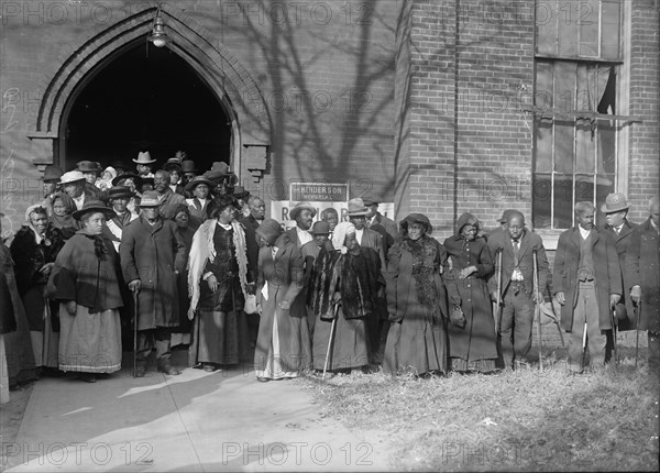 Slaves Reunion - Annie Parram, Age, 104; Anna Angales, Age 105; Elizabeth Berkeley, 125..., 1917. Creator: Harris & Ewing.