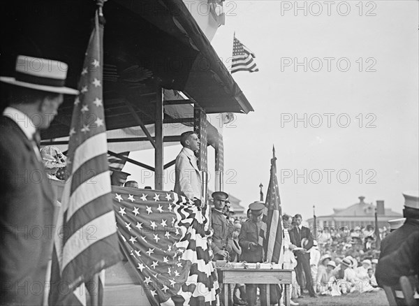 Newton Diehl Baker On Reviewing Stand, 1917 or 1918. Creator: Unknown.