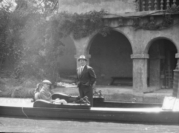 Jannings, Emil, Mr., and Mr. Mauritz Stiller, in a boat, 1927 Creator: Arnold Genthe.