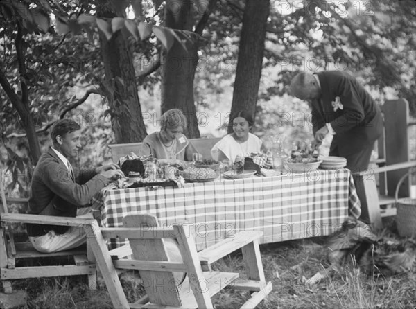 Nyland group, eating outdoors, 1932 Creator: Arnold Genthe.