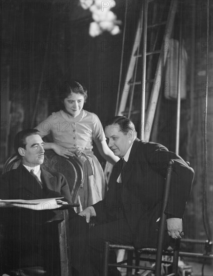 Boleslavsky, N., Mr., and unidentified man and woman, portrait photograph, 1928 Creator: Arnold Genthe.