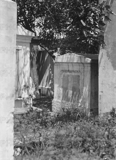 Tomb in St. Louis Cemetery, New Orleans, between 1920 and 1926. Creator: Arnold Genthe.