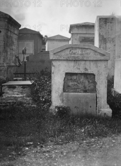 Tombs in St. Louis Cemetery, New Orleans, between 1920 and 1926. Creator: Arnold Genthe.