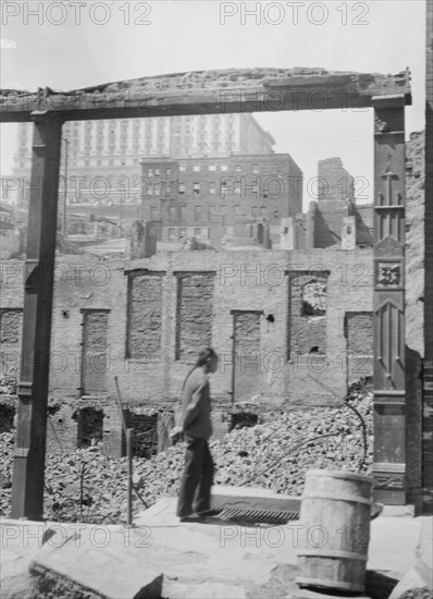 After the fire, 1906 (the Fairmount Hotel in the distance), Chinatown, San Francisco, 1906 Apr. Creator: Arnold Genthe.