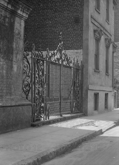 Wrought iron gate, New Orleans or Charleston, South Carolina, between 1920 and 1926. Creator: Arnold Genthe.