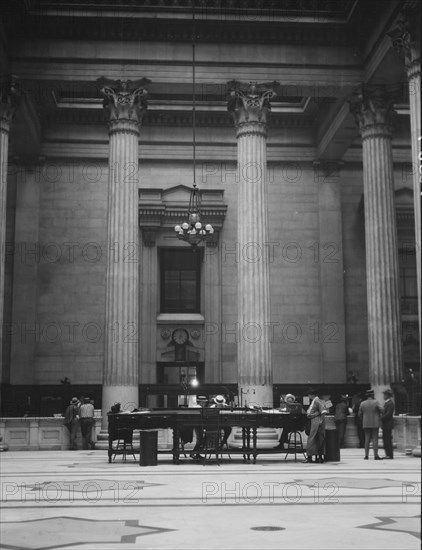 Marble hall of the Custom House, New Orleans, between 1920 and 1926. Creator: Arnold Genthe.
