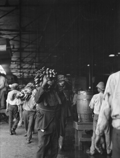 Unloading bananas, New Orleans, between 1920 and 1926. Creator: Arnold Genthe.